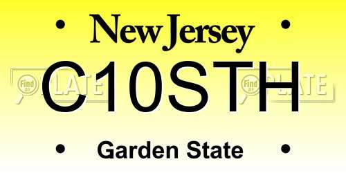 C10STH New Jersey License Plate