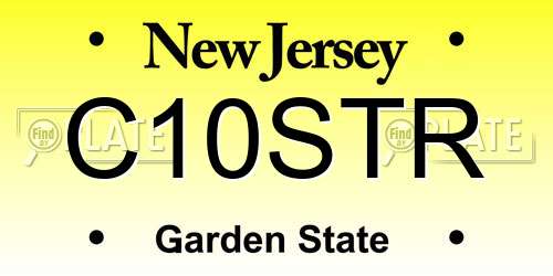 C10STR New Jersey License Plate