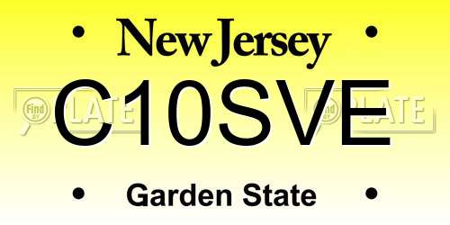 C10SVE New Jersey License Plate