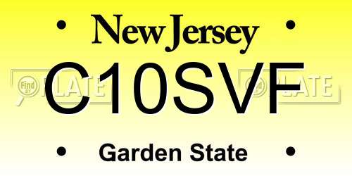C10SVF New Jersey License Plate