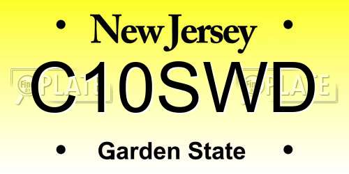 C10SWD New Jersey License Plate