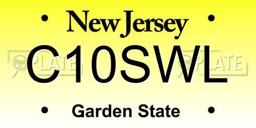 C10SWL New Jersey License Plate