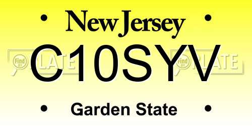 C10SYV New Jersey License Plate