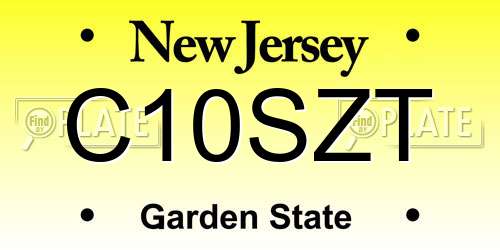 C10SZT New Jersey License Plate