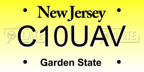 C10UAV New Jersey License Plate