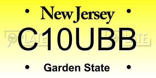 C10UBB New Jersey License Plate