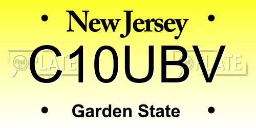 C10UBV New Jersey License Plate