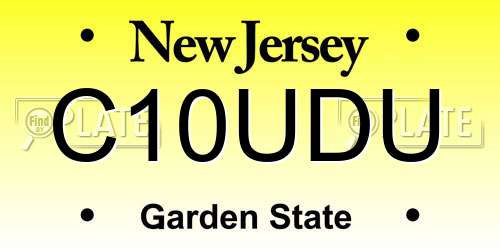 C10UDU New Jersey License Plate