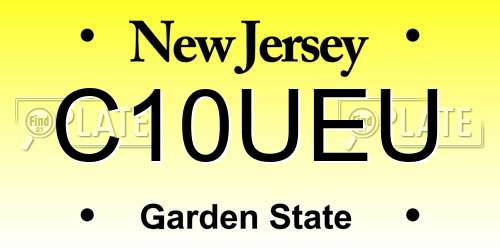 C10UEU New Jersey License Plate