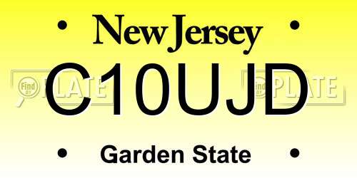 C10UJD New Jersey License Plate
