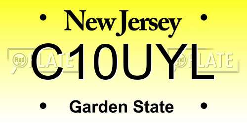 C10UYL New Jersey License Plate