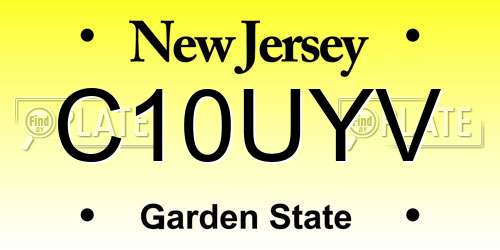 C10UYV New Jersey License Plate