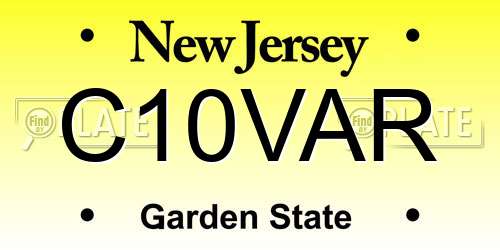C10VAR New Jersey License Plate