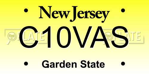 C10VAS New Jersey License Plate
