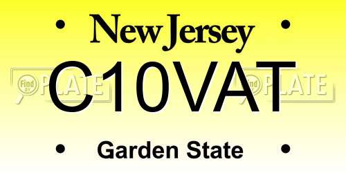 C10VAT New Jersey License Plate