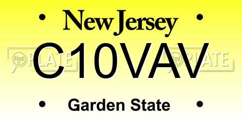 C10VAV New Jersey License Plate
