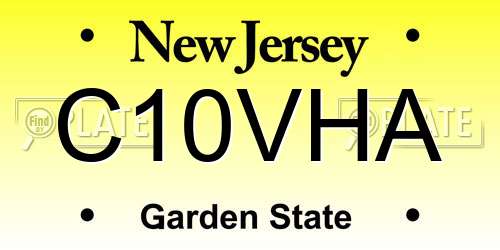 C10VHA New Jersey License Plate