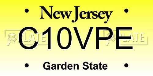C10VPE New Jersey License Plate