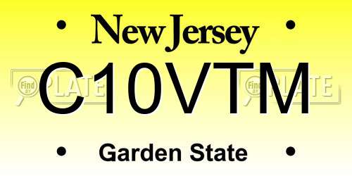 C10VTM New Jersey License Plate