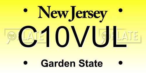 C10VUL New Jersey License Plate