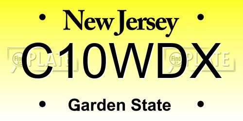 C10WDX New Jersey License Plate