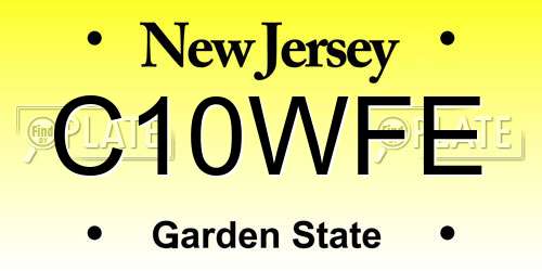 C10WFE New Jersey License Plate