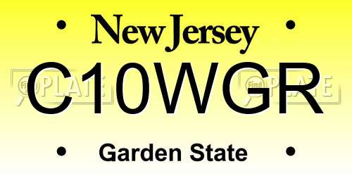 C10WGR New Jersey License Plate