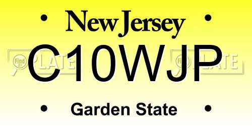 C10WJP New Jersey License Plate