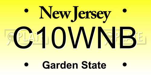 C10WNB New Jersey License Plate
