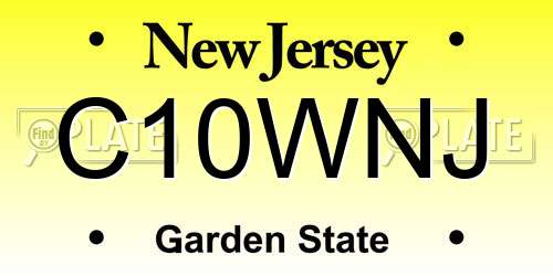 C10WNJ New Jersey License Plate