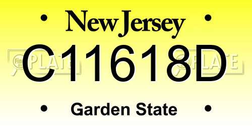 C11618D New Jersey License Plate