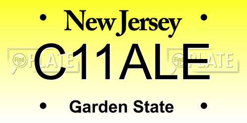 C11ALE New Jersey License Plate