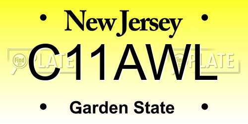 C11AWL New Jersey License Plate