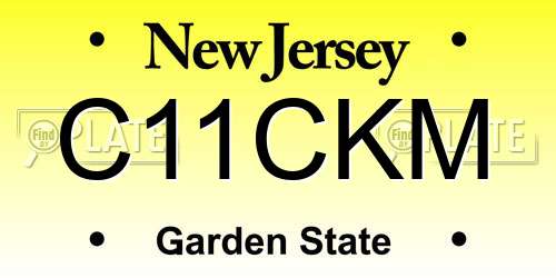 C11CKM New Jersey License Plate