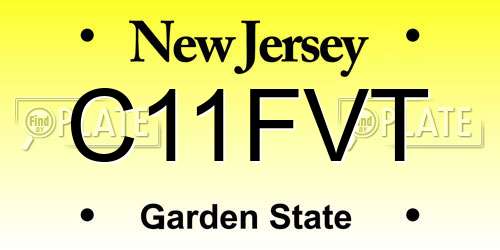C11FVT New Jersey License Plate