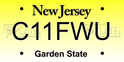 C11FWU New Jersey License Plate