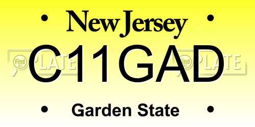C11GAD New Jersey License Plate