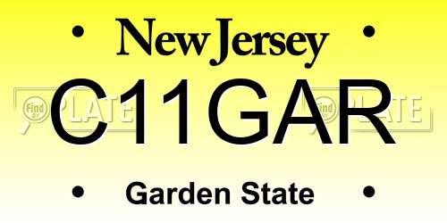 C11GAR New Jersey License Plate