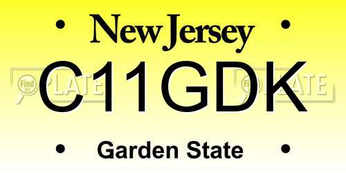 C11GDK New Jersey License Plate