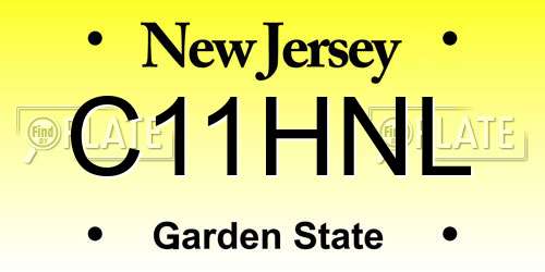 C11HNL New Jersey License Plate