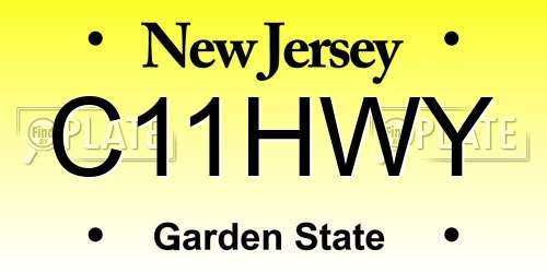 C11HWY New Jersey License Plate