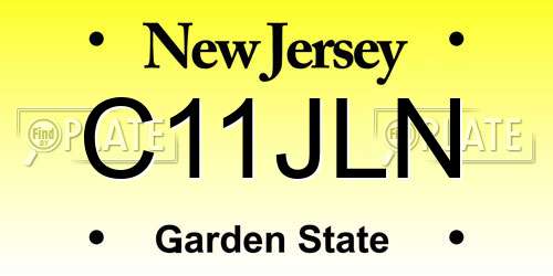 C11JLN New Jersey License Plate