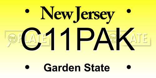 C11PAK New Jersey License Plate