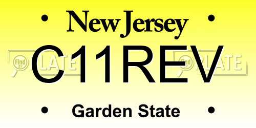 C11REV New Jersey License Plate
