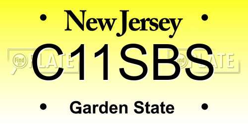 C11SBS New Jersey License Plate
