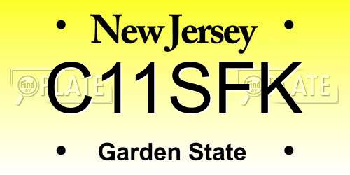 C11SFK New Jersey License Plate