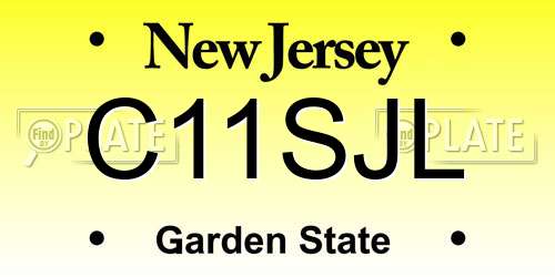 C11SJL New Jersey License Plate