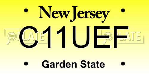 C11UEF New Jersey License Plate