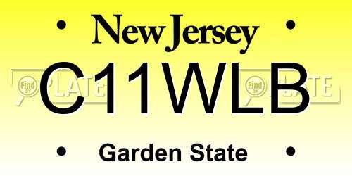 C11WLB New Jersey License Plate