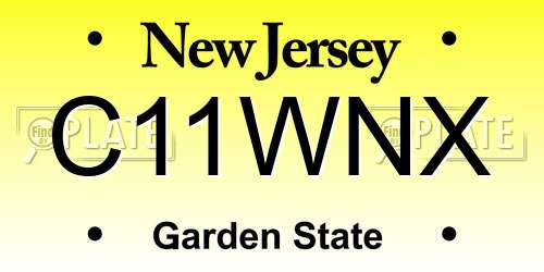 C11WNX New Jersey License Plate
